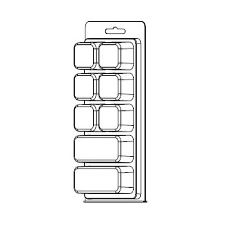 Visipak Thermoform-CLAMSHELL-CTM-8 COMPARTMENT-7.437-3.625-0.750-0.015-PVC-CLEAR-STOCK 2070CTM